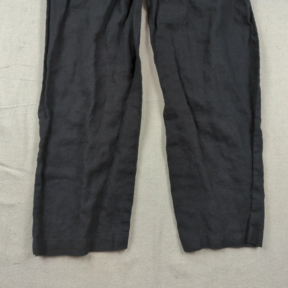 Quince Pants Womens Medium Black European Linen Casual Office